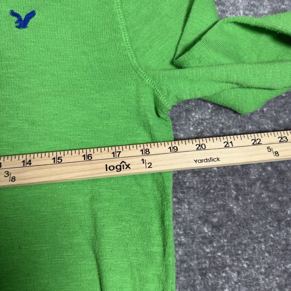 American Eagle Sweater Men's Medium Green V Neck‎ Knit Long Sleeve Pullover